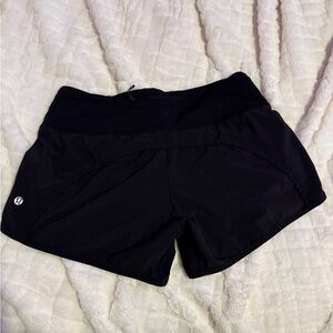 lululemon athletica Women's 4" Speed Up Black Shorts- 6
